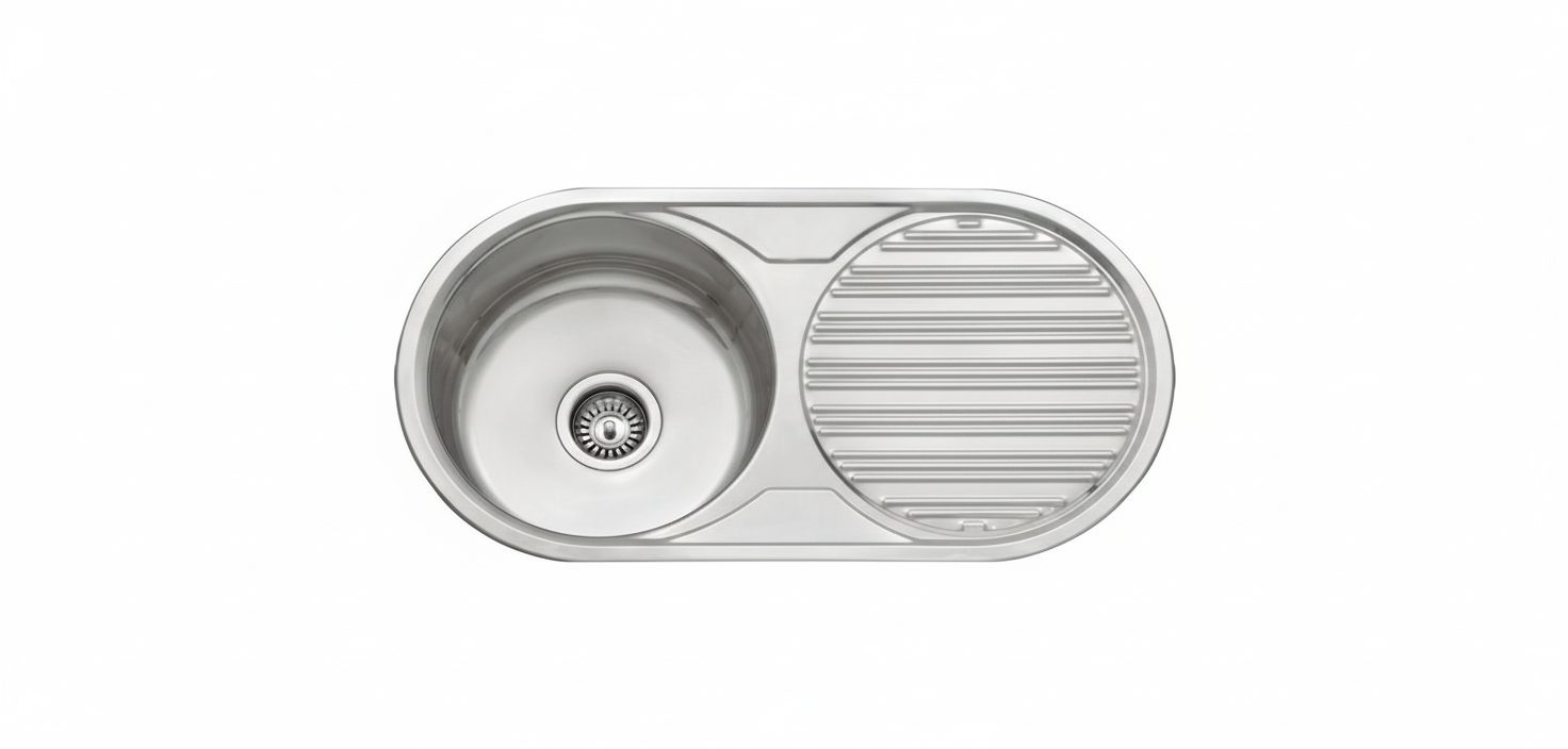 FREGADERO DUETA UN SENO ESCURRIDOS SENOS  INOX DE8444 SE